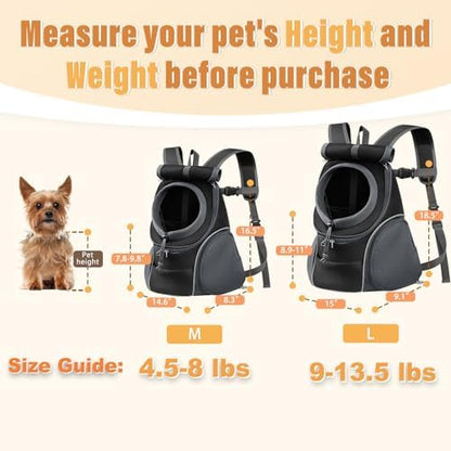 YUDODO Dog Front Carrier Backpack, Top & Side Windows Dog Backpack - Image 2