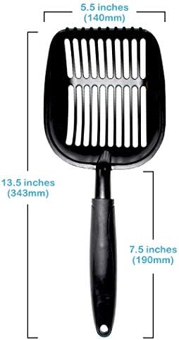 Pets First Cat Litter Scooper - Ergonomic & Easy Grip Design Deep Cleaning with A Non-Stick & No Residue Build-Up – Solid Aluminum, Waterproof - Bonus Hook - 1.75 x 13.25 x 5 - Image 3