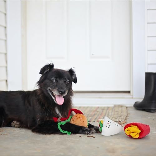 Nocciola Squeaky Hide and Seek Dog Snuffle Food Toys, Interactive Plush Stuffed Pet Supplies for Puppy Small Medium Breeds, Cute Burrow Cognitive Digging Treat Hiding Enrichment Puzzle Toy, 3 Packs - Image 6