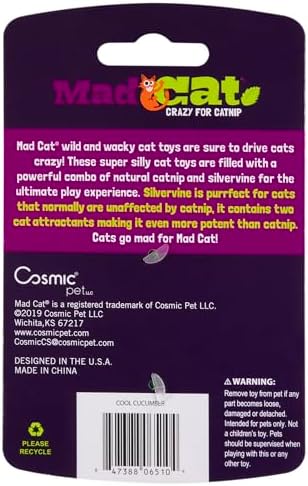Mad Cat Cool Cucumber Veggie Catnip and Silvervine Plush Cat Toy, 1 Pack - Image 5