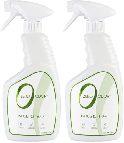 Zero Odor Pet Odor Eliminator, Air and Surface Odor Remover for Carpet, Furniture, and Pet Beds, Trigger Spray, 16 fl oz (Pack of 2) by ZeroOdor