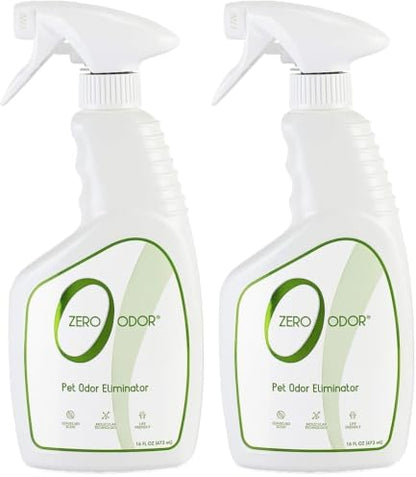 Zero Odor Pet Odor Eliminator, Air and Surface Odor Remover for Carpet, Furniture, and Pet Beds, Trigger Spray, 16 fl oz (Pack of 2) by ZeroOdor