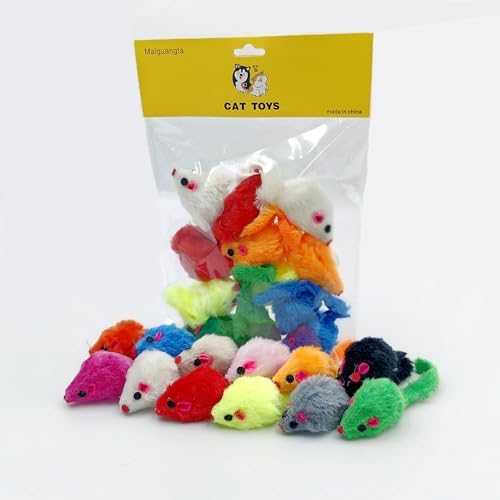 12PCS Cat Mouse Toys, Faux Fur Interactive Catnip Mice by Maiguangta