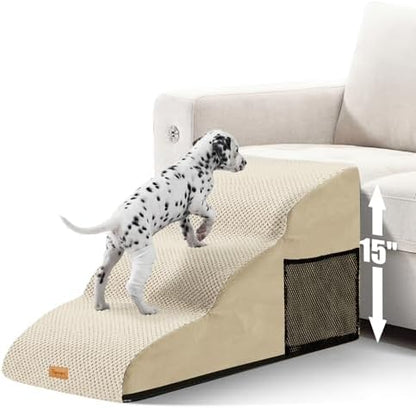Topmart High Density Extended Foam Dog Ramp&Steps 3 Tiers,15.7" High by Topmart