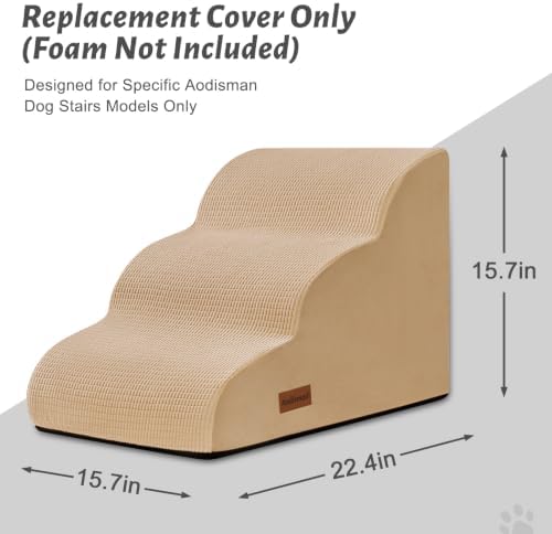 3-Step Dog Stairs Replacement Cover(for AODISMAN Pet Ramp Only),Khaki - Image 2
