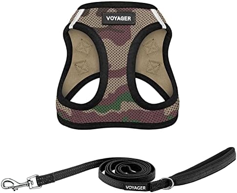 Best Pet Supplies Voyager Step-in Air All Weather Mesh Harness and Reflective Dog 5ft Leash Combo with Neoprene Handle, for Small, Medium and Large Breed Puppies - Army Base, X-Large by BestPetSuppliesLLC