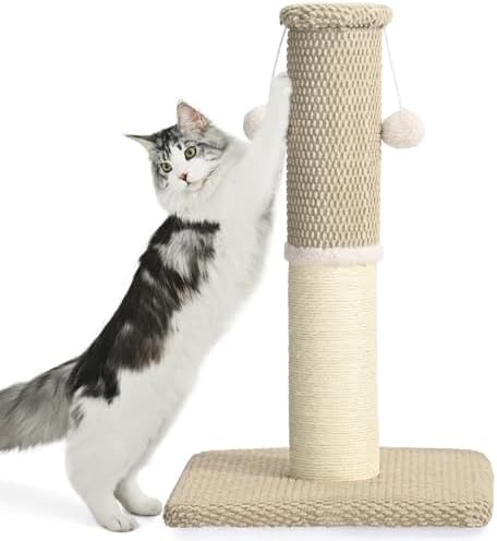 Made4Pets Cat Scratching Post with Sisal & Carpet for Indoor Cats, 23.6" by Made4Pets