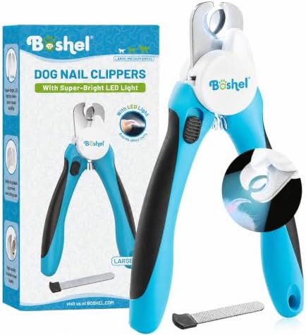Boshel LED Large Dog Nail Clippers with Quick Sensor, Light, and Safety Guard, Pet's Sharp Toenail Cutter and File by BOSHEL%C2%AE