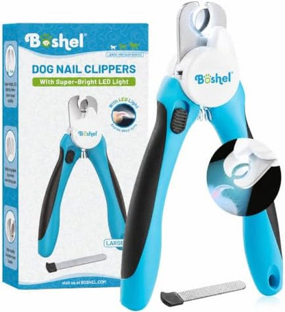 Boshel LED Large Dog Nail Clippers with Quick Sensor, Light, and Safety Guard, Pet's Sharp Toenail Cutter and File by BOSHEL%C2%AE
