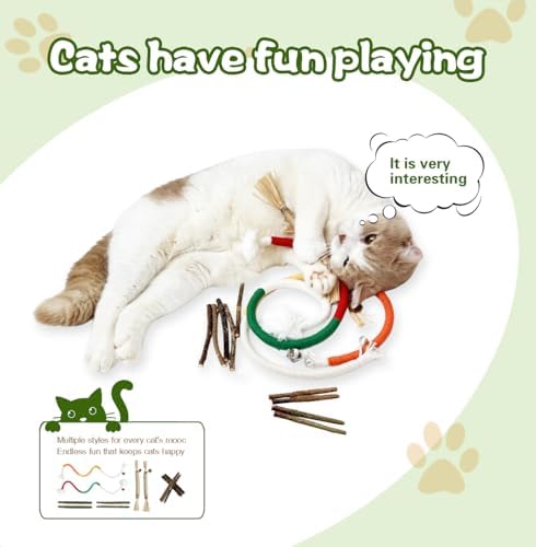 Silvervine Chew Sticks & Cat Chew Long Rope for Cats, 12 Pack Natural Catnip Chew Toys - Image 6