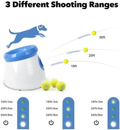 Pet Prime Automatic Dog Ball Thrower Launcher for Small and Medium Dogs, Interative Dog Fetch Machine with 3 Tennis Balls (2'') for Indoor/Outdoor Throwing Game Launch Distance 10-30ft - Image 2