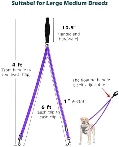 PetBonus Two Point Control Dog Leash, No Tangle Training Walking Leashes - Image 4