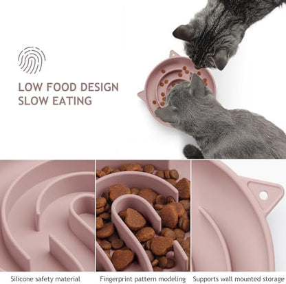 Coomazy Slow Feeder Cat Bowl Silicone Pet Puzzle Feeder for Slow Eating - Image 2