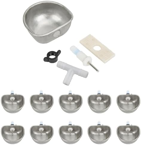 10Pcs Stainless Steel Rabbit Drinking Water Bowl by Vvikizy