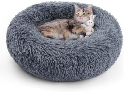 rabbitgoo Calming Cat Beds for Indoor Cats, 20 inches, Dark Grey by rabbitgoo
