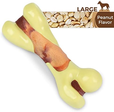 Tikaton Dog Chew Toys for Aggressive Chewers, Peanut Butter Flavor Durable Dog Teething Chew Toys Bones for Large/Medium/Small Puppies - Image 4