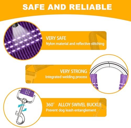 2-Pack Dog Car Seat Belt, 3-in-1 Headrest-Mounted Dog Seatbelt for Car, Adjustable Nylon Pet Safety Leash with Elastic Buffer & Reflective Stitching, Durable Car Harness for Dogs Fits Most Vehicles - Image 4