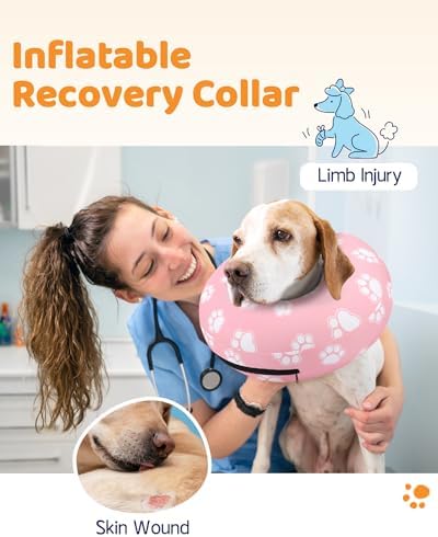 Supet Inflatable Dog Cone Collar Alternative After Surgery, Doggie Neck Donut Collar Recovery E Collar for Neuter, Soft Dog Cone for Small Medium Large Dogs - Image 2