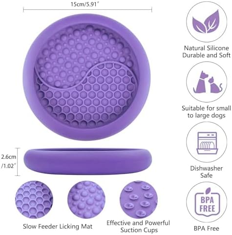 Dog Lick Bowl, Non-Slip Lick Mat Slow Feeder for Dogs & Cats - Image 2