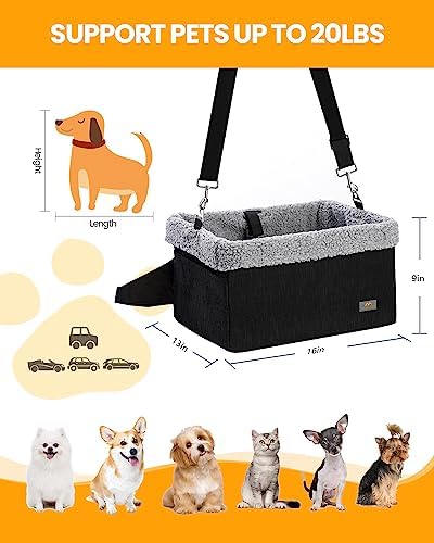 Dog Car Seats for Small Dogs, Upgrade Dog Booster Seat with Metal Frame Construction with Double-Layer Oxford, Perfect for Small Pets up to 20lbs - Image 2