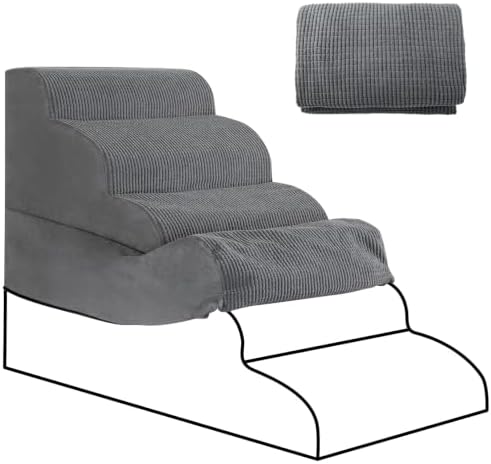 5-Step Dog Stairs Replacement Cover(for AODISMAN Pet Ramp Only),Grey by AODISMAN