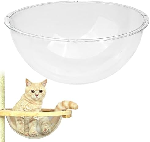 11.8" Acrylic Dome Clear Plastic Pet Cat Bubble Window Capsule Space Cover, Transparent Furniture Replacement for Nest Bed Hammock Catching Tree Shelves Window Perch Accessories, Cat Tree Not Included by Marsrut