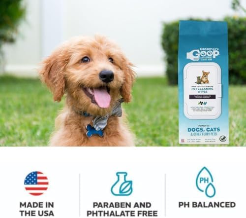 Groomer’s Goop Pet Cleaning Wipes – Gentle, Alcohol-Free Formula with Acai Extract for Dogs & Cats, Safely Cleans & Deodorizes Fur, Supports Skin Health, Great for Puppies & Kittens – 100 Count Pack - Image 3