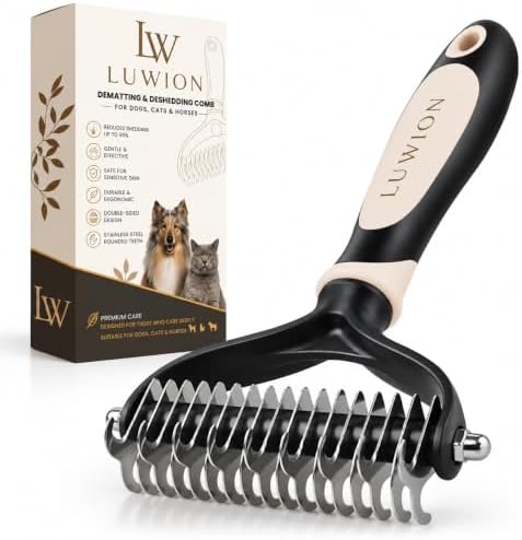Double-Sided Dematting & Deshedding Brush for Dogs and Cats, Extra Wide Undercoat Rake for Medium & Long Coats, Removes Loose Undercoat Hair, Reduces Shedding by Unknown