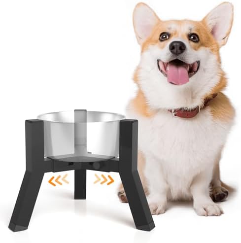 Elevated Dog Bowl Stand for Small Dogs, Adjustable Width 5.9-8.7", Raised Dog Food Water Bowls Holder, Bowl Not Included by TIDANT