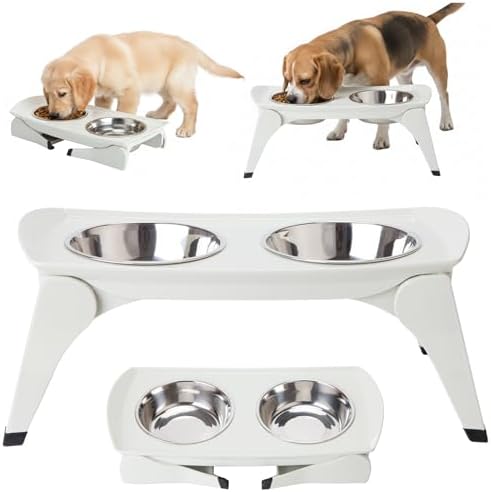MalsiPree Elevated Dog Bowls - 6.5in Raised Stand, 2 Steel Bowls by MalsiPree