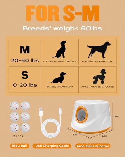 Automatic Ball Launcher for Dogs with 6 Balls, Dog Ball Thrower Launcher (Orange) - Image 6