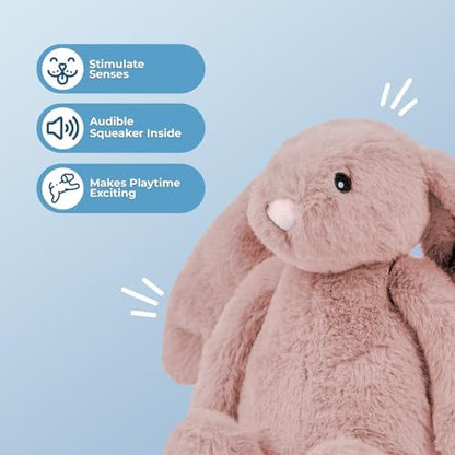 Best Pet Supplies Bunny Buddy Squeaky Plush Dog Toy - Mauve, Medium - Image 2