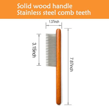 Cat comb,dog comb,Solid Wood Pet Comb Grooming Tool for Cats,Dogs and rabbits… - Image 2