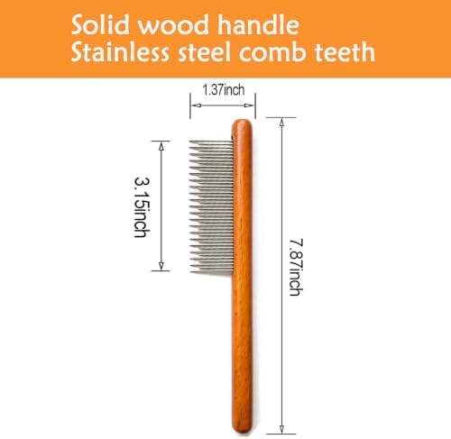 Cat comb,dog comb,Solid Wood Pet Comb Grooming Tool for Cats,Dogs and rabbits… - Image 2