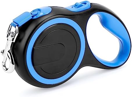 Segarty Dog Leash Retractable, 16ft Heavy Duty Walking Dog Leash for Medium Small Dogs up to 44lb, Anti-Slip Handle 360°Tangle-Free Nylon Tape, One-Handed One Button Lock and Release (Blue) by Segarty