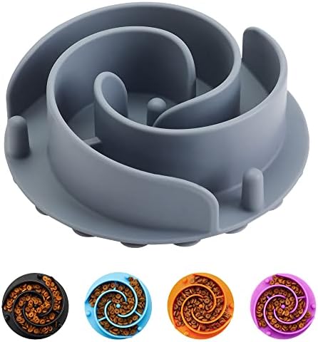 Slow Feeder Dog Bowls Insert, Animire Soft Silicone Slow Eating Dog Food Bowl for Small, Medium and Large Dogs, Compatible with Regular and Elevated Bowls by Animire