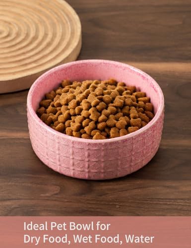 Ceramic Dog Bowls, 6.5inch Dog Food Bowls Water Bowl Dishes for Middle and Small Size Dogs, Pet Plates for Food, Pink - Image 3