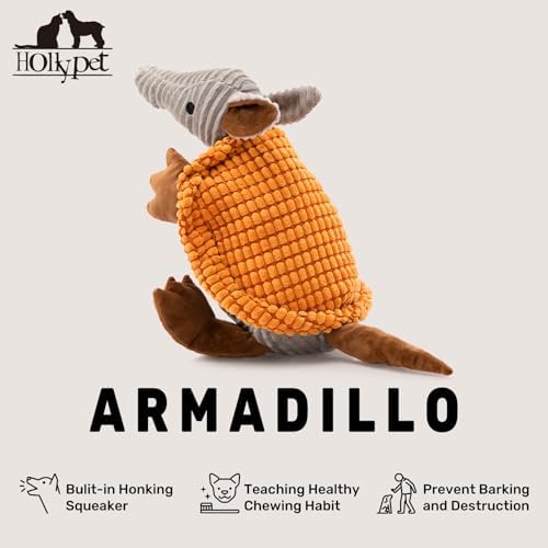 Hollypet Armadillo Squeaky Dog Toys for Medium Large Dogs, 14" - Image 4