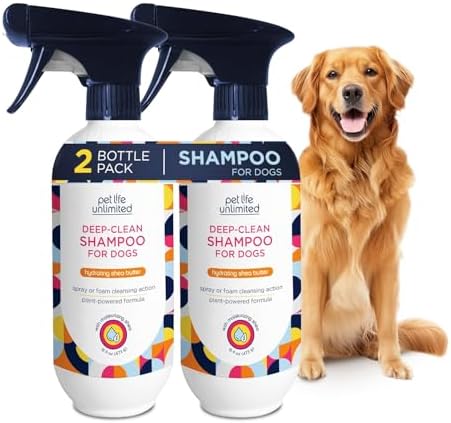 Pet Life Unlimited Spray-On Dog Shampoo & Conditioner, Vanilla Ginger, 2pk by PetLifeUnlimited