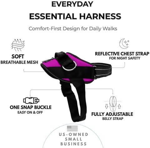 ShawnCo Essential Dog Harness, No-Pull Pet Vest (Orchid,S) - Image 2
