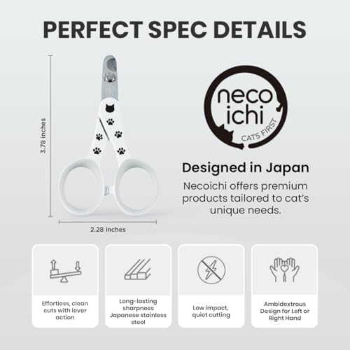 Necoichi Purrcision Stainless Steel Cat Nail Clipper, Made in Japan (White) - Image 2