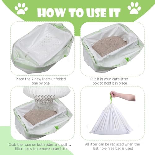 14count Cat Litter Box Liners 37"x18" Large Cat Litter Bags with Drawstring - Image 6