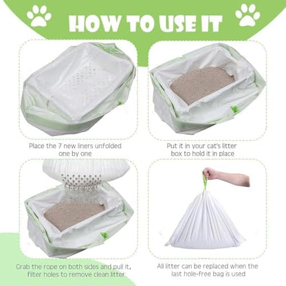 14count Cat Litter Box Liners 37"x18" Large Cat Litter Bags with Drawstring - Image 6