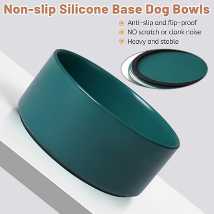 Ceramic Dog Bowls, Non Slip Dog Food and Water Bowl with Silicone Base, Heavy Pet Feeding Bowl for Small, Medium, and Big Dogs (Green, 6 Inches) - Image 3