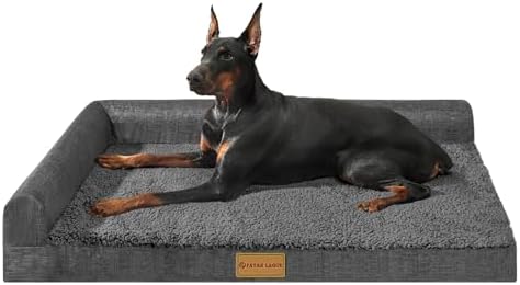Patas Lague Orthopedic Large Dog Bed Washable Pet Sofa Bed 48X30 Dark Grey by PatasLague