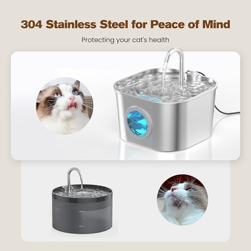 Stainless Steel Cat Water Fountain: 108oz/3.2L Pet Fountains for Drinking - Image 2