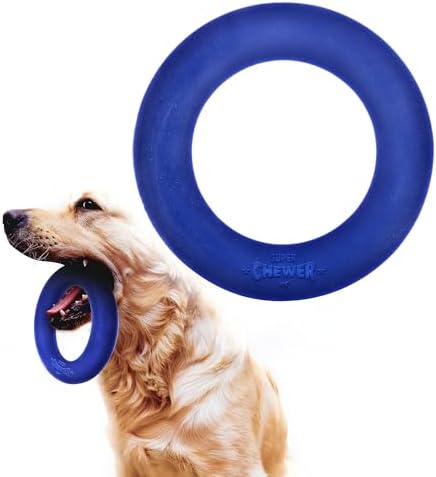 Tuff Pupper SuperChewer Tough Dog Ring Toy | Lifetime Replacement | Strong Natural Rubber | Chew Toys for Aggressive Chewers | Durable Tug Play | Strong Dog Ring Toy | Large Breed Tested by TuffPupper
