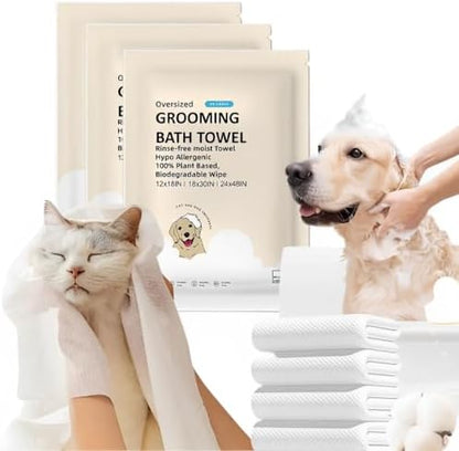Toner Depot XL Pet Grooming Bath Wipes, Huge Rinse-Free Towels for Cleaning and Deodorizing Plant-Based Hypoallergenic Wipes for Dogs and Cats, 3 Pack (XL 18x30) - Image 2