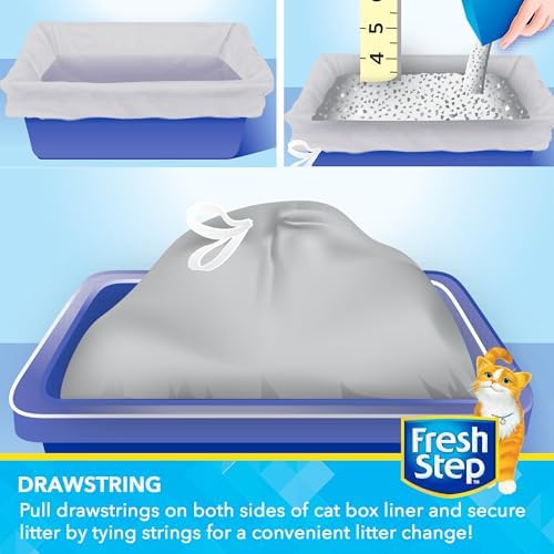 Fresh Step Drawstring Cat Litter Liners, Unscented, 3 ft x 19 in, 7Ct, 3-Pk - Image 4