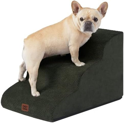 EHEYCIGA Curved Dog Stairs Ramp, 3-Step Dog Steps, 15.7" H Pet Step by EHEYCIGA